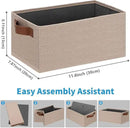 GhvyenntteS Small Fabric Storage Bins 6 Pack, 11.8" x 7.87" x 5.11" Storage Basket with Leather Handles, Closet Storage Bins for Shelves, Storage Baskets for Shelves, DVD Storage (Beige Yellow) by CozyNest Decor