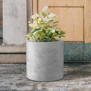 Kante 15.7" Dia Round Concrete Planter, Modern Style Large Cylindrical Plant Pot with Drainage Hole and Rubber Plug for Indoor Outdoor Patio, Natural Concrete by GreenHaven Gardens