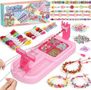 Friendship Bracelet Making Kit, Arts and Crafts Loom Bracelet Maker for Kids, Jewelry String Making supplies with 3 Thread Styles & 6 Bead Types, Christmas Birthday Gifts for Girls Ages 6 7 8 9 10+ by TinyTreasures Baby Boutique