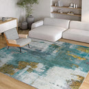 Kelarea 5x7 Blue Rugs for Living Room, Washable Non-Slip Large Rug Abstract Stain Resistant Carpet, Low Pile Soft Indoor Rug for Bedroom, Dining Room, Nursery, Kitchen, Home Office by TinyTreasures Baby Boutique