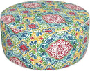 Inflatable Ottoman Stool D31 xH14 for Outdoor/Indoor Use, Water Repellent Patio Foot Rest Stool with Portable Handle,Round Pouf Ottoman Suitable for Garden,Deck and Camping - Damask Red by CozyNest Decor