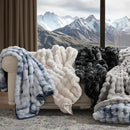 EVERGRACE Ultra Soft Luxury Fluffy Ridgeline Faux Rabbit Fur Throw Blanket, Thick Warm Bubble Throw for Bed, Cozy Plush Reversible Blankets for Couch, Chair, Sofa, Cloud Blue, 60x80 Inches, 870 GSM by CozyNest Decor