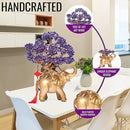 Amethyst Crystal Money Tree on Gold Elephant Statue, 17”Large Gemstone Bonsai Tree of Life Home Décor Gifts for Wealth Positive Energy, Feng Shui Décor by GreenHaven Gardens