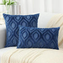 decorUhome Fall Throw Pillow Covers 20x20 Inch Set of 2, Soft Plush Decorative Faux Fur Dark Blue Solid Couch Pillow Covers, Accent Farmhouse Neutral Square Euro Pillow Cases for Sofa Bed Living Room by CozyNest Decor