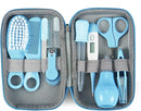 PandaEar Baby Healthcare & Grooming Kit - Baby Safety Set Comb, Brush, Finger Toothbrush, Nail Clippers, Scissors, Nasal Aspirator - Nursery Care Kit (Blue) by TinyTreasures Baby Boutique
