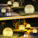 Garden Solar Ball Lights Outdoor Waterproof, 80 LED Cracked Glass Globe Solar Power Ground Lights for Path Yard Patio Lawn, Christmas Decoration Landscape Warm White(2 Pack 5.9'') by CozyNest Decor
