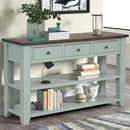 Farmhouse Wood Entryway Console Table 48-Inch Modern Sofa Entry Table with Drawers and Storage Shelves for Entrance Living Room (Green) by CozyNest Decor