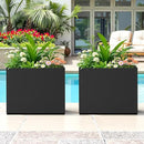 FENCY Metal Planter Box, Large Rectangular Planters for Outdoor Plants, Outdoor Tall Planters with Drainage Holes, Black Metal Planters (30" L x 12" W x 24" H) by GreenHaven Gardens