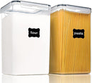 Large Food Storage Containers with Lids Airtight 6.5L / 5.9 quart, for Flour, Sugar, Baking Supply and Dry Food Storage, PANTRYSTAR 2PCS BPA Free Plastic Canisters for Kitchen Pantry Organization by CozyNest Decor