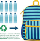 Wildkin ECO rPET Kids Backpack – Recycled, Padded, Adjustable for School & Travel – Blue Stripes by TinyTreasures Baby Boutique