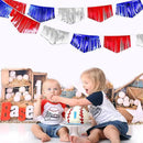 Blue Red Silver Tassel Banner Metallic Fabric Pennant Bunting Flag for 4th of July American USA National Day Patriotic Veterans Graduation Wedding Birthday Retirement Nautical Party Decorations by GreenHaven Gardens