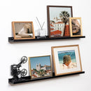 Fun Memories Picture Ledge Shelf, 36 Inch Floating Shelves Set of 2, Nursery Book Shelves for Toys Storage, Kids Bookshelf Wall Mounted for Wall Decor Books Photo Frames, Black by TinyTreasures Baby Boutique