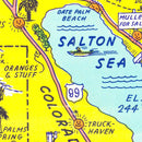 Vintage Map of Palm Springs, California 1948