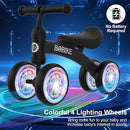 Baby Balance Bike Toys for 12-36 Months Kids Toy Boy and Girls Gifts Toddler Best First Birthday Gift Children Walker No Pedal Infant 4 Wheels Bicycle (Colorful, Black-Light) by TinyTreasures Baby Boutique