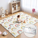79 x 71 Baby Play Mats for Floor, Foldable Foam Play Mat for Babies 0-12 months,Thick & Waterproof Playmate for Baby, Non Toxic Baby Tummy Time Activity Playmat, Reversible Playpen Mat for Infant Toddlers by TinyTreasures Baby Boutique