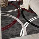 Rugshop Modern Wavy Circles Design Area Rug 4' x 6' Red by TinyTreasures Baby Boutique