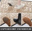 Yimobra Door Mat Indoor Outdoor Entrance, Non Slip Welcome Front Doormats, Heavy Duty Rubber Backing, Stain and Fade Resistant, Low Profile, Easy Clean Patio Garage Floor Mats, 47 x 32, Beige by CozyNest Decor