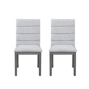 Tufted Upholstery Modern Dining Chairs (Set of 2) Sleek Comfort With Rubber Wood Frame - Gray / Oak by HouseOfZazla