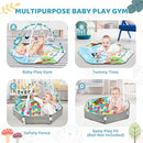 Baby Gym Play Mat, 8-in-1 Tummy Time Mat & Ball Pit with 6 Toys, Washable Baby Activity Play Mat for Visual, Hearing, Sensory, Motor Development, Baby Toys Gift for Toddler Infant 0-3-6-9-12 Months by TinyTreasures Baby Boutique