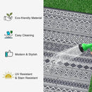 GAOMON Outdoor Rug Waterproof 8'x10', Reversible Outdoor Plastic Straw Rug, Boho Patio Rug, Indoor Outdoor Carpet, RV Mat Outside for Patio, Camp, Picnic, Balcony, Deck, Grey/White(Bohemia) by CozyNest Decor