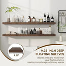 48 Inch Floating Shelves, 48"x9.25"x1.5" Inch Deep Floating Shelves for Wall, Wooden Shelves for Bathroom, Bedroom, Living Room, Walnut by CozyNest Decor
