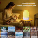 Dinosaur Egg Shape Touch Control Night Light with Pattern Inside, Digital Alarm Clock with Wake Up Light, 20 Soothing Sleep Training Sound and Bluetooth Speaker Box (2025 Style) by TinyTreasures Baby Boutique