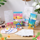 Blosssound 10 Set Pre Printed Canvas Pre Drawn Canvas Painting with Easel Kits 5" x 7" Outline Painting Panels for Beginners, DIY Craft Project, Party Favor, Home Decors(Landscape) by TinyTreasures Baby Boutique