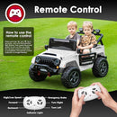 24V 2 Seater Ride On Truck with Remote Control 4WD Electric Car for Kids Ride On Car Battery Powered Ride On Toy Car with Music Player, LED Lights, Bluetooth, Rear Shock Absorber, White by TinyTreasures Baby Boutique