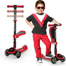 SKIDEE Kick Scooters for Kids Ages 3-5, Adjustable Height Foldable Scooter with Removable Seat, 3 LED Light Wheels, Rear Brake, Wide Standing Board, Suitable Up to 12 Year Old Boys/Girls by TinyTreasures Baby Boutique