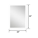 24x32 Inch LED Bathroom Mirror, Bathroom Vanity Mirror with Lights, Backlit and Front Lighted Mirror for Bathroom, Anti-Fog Dimmable Makeup Lighted Mirror with Touch Button, Horizontal/Vertical