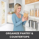 OGGI Clear Canister Airtight 38oz - Clamp Lid & Spoon - Airtight Food Storage Containers, Ideal for Kitchen & Pantry Storage of Bulk, Dry Food Including Flour, Sugar, Coffee, Rice, Tea, Spices & Herbs by CozyNest Decor