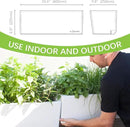 Glowpear Self Watering Railing Planter Box - 23.6", White - UV Stable, Scalable Plant Pot with Water Gauge, Indoor Outdoor for Vegetables, Flowers, Herbs, and Succulents by CozyNest Decor