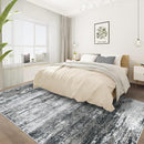 Washable Rug 6x9 Area Rugs for Living Room: Neutral Soft Rug Abstract Non Slip Low Pile Modern Carpet for Bedroom Kitchen Nursery Office Dining Room Indoor (Black, 6'x9') by TinyTreasures Baby Boutique
