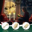 Enhon 4 Pack Rustic Country Candle Lights with Replacement Silicone Bulb, C7 0.6W Electric LED Christmas Window Candles Plug in, UL Certification Warm White Candlestick Lamp, 5 FT Cord, On/Off Switch