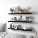 Wood Floating Shelves for Wall Decor, Rustic Wall Shelves for Bedroom Bathroom Kitchen Living Room, Set of 4 Black 36 Inch by CozyNest Decor