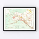 Vintage Map of Alaska 1898