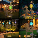 HONGLAND Solar Garden Lights Outdoor Decor, Fairy Figurine Moon Crackle Glass Lights Stake, Housewarming Ornament for Patio, Lawn, Yard, Pathway - Unique Gardening Gifts for Women Mom Grandma by CozyNest Decor