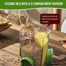 LONA Bird Feeders for Outdoors Hanging – 3 Separate Compartments, 3 Feeding Ports, Weatherproof Dome & 3 Ways to Hang, Large Capacity for Cardinals/Finches (Green，Plus by CozyNest Decor