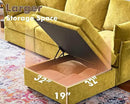 102.6" U Shaped Modular Sectional Sofa, 5 Seater Couch with Storage Ottoman Deep Seat and High Backrest with Removable Cover for Living Room, Apartment - Chenille Yellow by CozyNest Decor