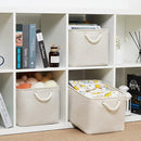 Bidtakay Baskets Collapsible Large Toy Storage Baskets for Organizing Set of 3 Closet Organizer Linen Cream Storage Bins 15 X 11 X 9.5 Inch Shelf Organizer Bins for Nursery Storage (Light Beige) by TinyTreasures Baby Boutique