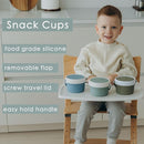 No Spill Silicone Toddler Snack Containers, Detachable Silicone Flap for Filling&Cleaning, Crumb-Free Hard Plastic Screw Travel Lid, Ultra-Soft for Baby Kids Hand In-Out, Snack Cup Holder 12 oz by TinyTreasures Baby Boutique