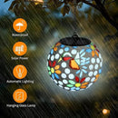 VCUTEKA Solar Chandelier Outdoor, Hanging Mosaic SolarLights with Hook Up, Solar Garden Lantern Decor for Yard, Deck and Patio, White by GreenHaven Gardens
