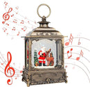 Christmas Snow Globes,Christmas Decorations for Home,with 6 Hour Timer,Musical Snow Globe,Battery Or USB Powered,Christmas Lantern,Christmas Festival Decor, Santas Reindeer by CozyNest Decor