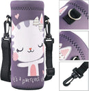 RICHEN Neoprene Water Bottle Carrier Bag with Adjustable Shoulder Strap,Insulated Water Bottle Cover for Stainless Steel/Glass/Plastic Bottles by TinyTreasures Baby Boutique