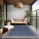 Bordered Outdoor Rug 5x7 Washable Outside Carpet for Indoor Patio Porch Waterproof Easy Cleaning Non Shedding Area Rugs Navy 5 x 7 by CozyNest Decor