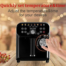Air Fryer, 6QT Air Fryer Oven with LED Digital Touchscreen, 12 Preset Cooking Functions Air fryers,Roast, Warm-Up, Stay Warm, Stick-Free & Dishwasher-Friendly Basket, Stainless Steel/Black by CozyNest Decor
