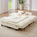 110" Modular Sectional Sofa, Convertible Sleeper Sofa Couch Bed with Adjustable Backrest, U-Shaped Chenille Cloud Couch with Ottoman Storage, Deep Seat Couches for Living Room,Beige by CozyNest Decor