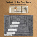9x12 Area Rug Living Room Rugs, Stain Resistant Washable Rug, Vintage Large Non-Slip Backing, Low Pile Lightweight Print Rug for Bedroom Dinning Room Home Office (Grey) by TinyTreasures Baby Boutique