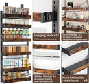 6 Tier Over The Door Pantry Organizer, 2 IN 1 Wall Mount or Metal Hanging Spice Rack for Pantry Organizers and Storage, Seasoning Shelves，Adjustable Basket with Hooks for Kitchen, Bathroom,Laundry by CozyNest Decor