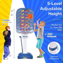 Costzon Kids Basketball Hoop, 4-in-1 Toddler Sports Activity Center with 5 Adjustable Height, Basketball Golf Toss Ring Dart Board Game Set, Indoor Outdoor Toddler Basketball Hoop, Gift for Boys Girls by TinyTreasures Baby Boutique